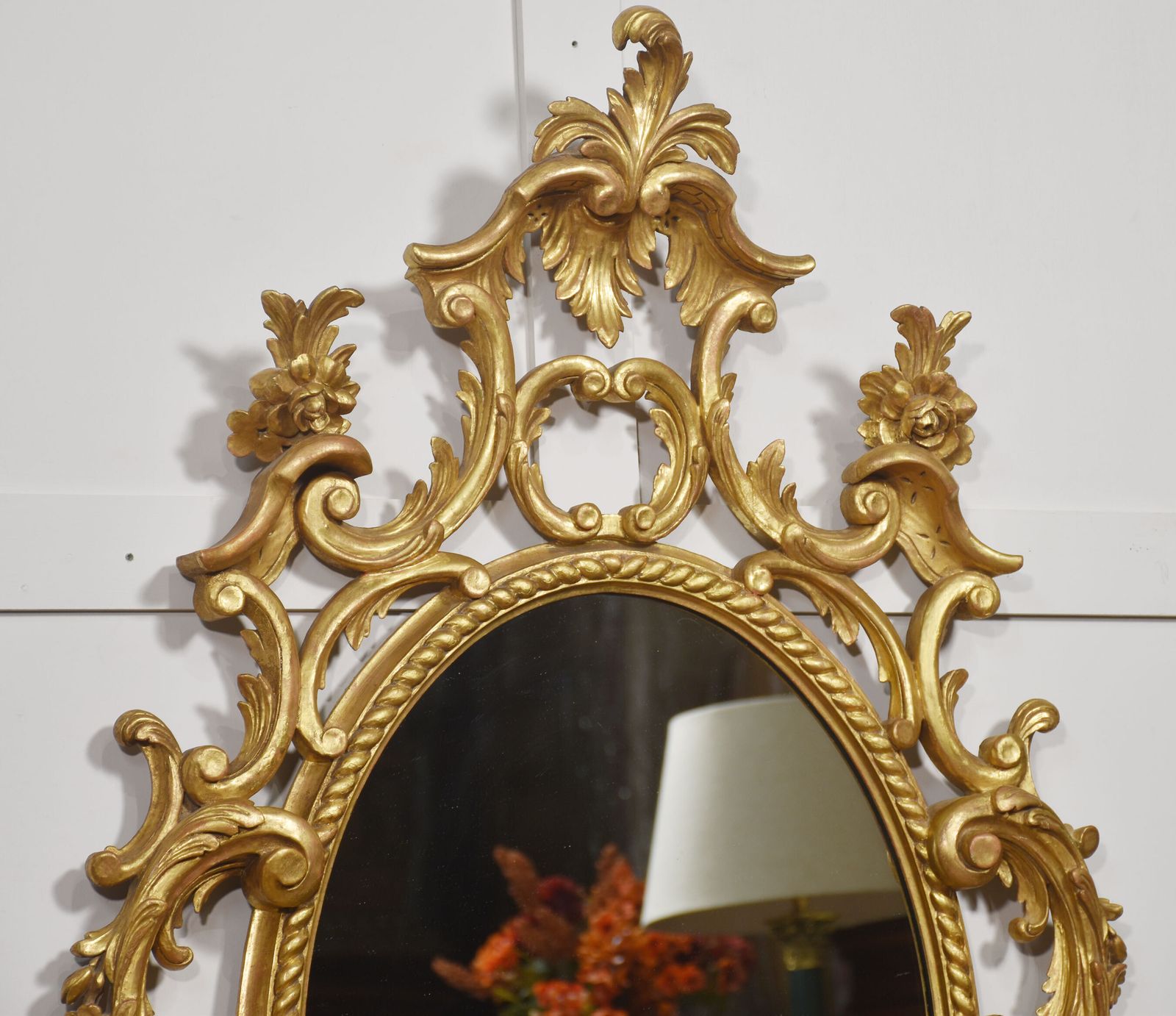 Giltwood Rococo Revival Oval Wall Mirror photo Home Decor