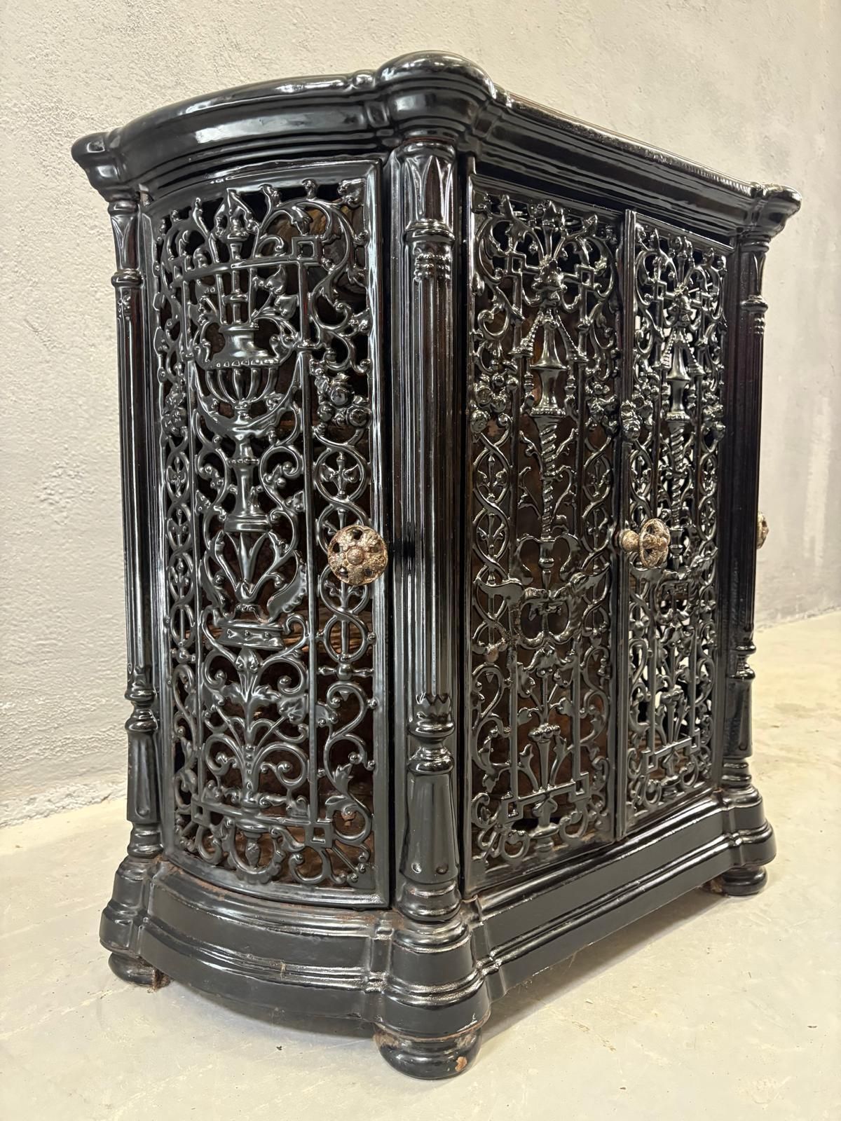 Antique Fireplace Insert Ornate Cast Iron Black Finish photo Home Fixtures
