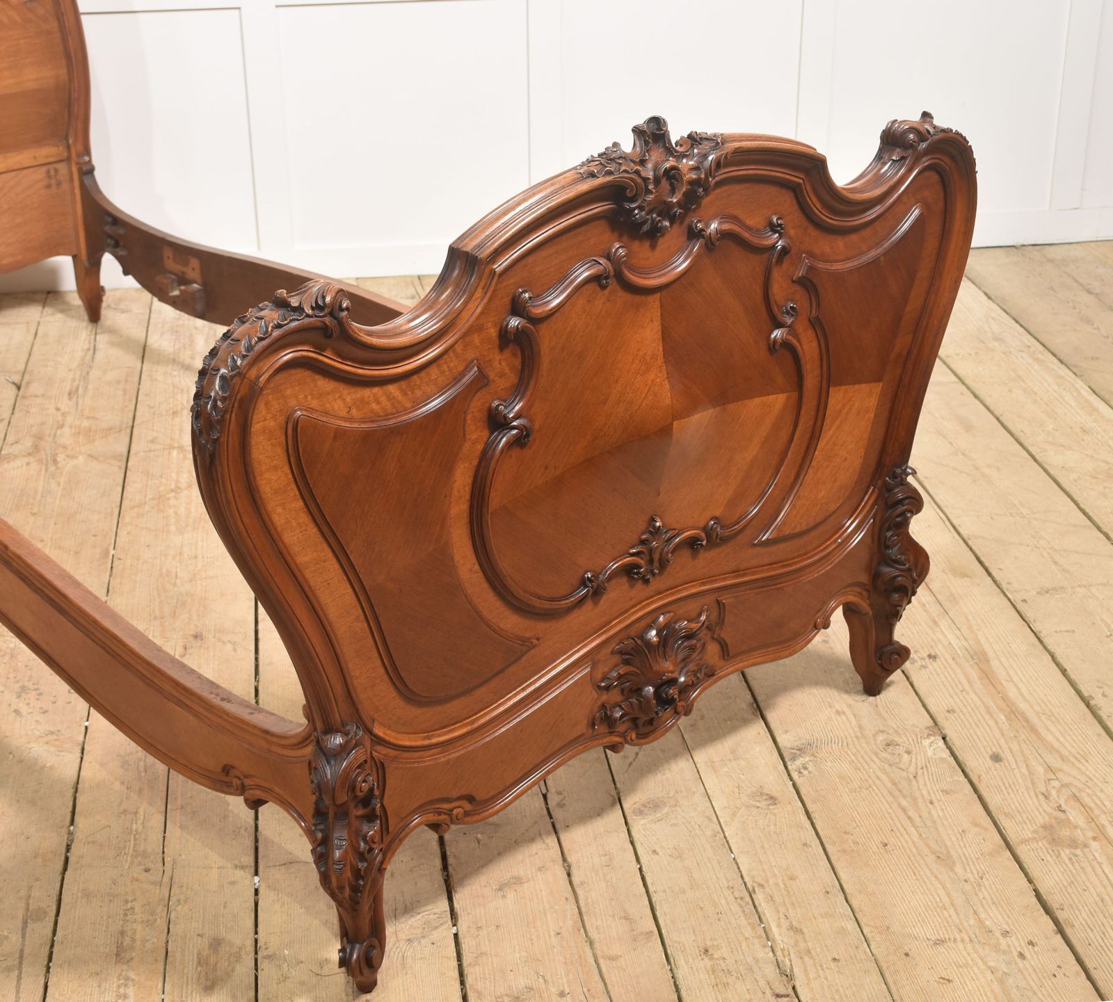 Pair Of Carved Walnut Single Beds photo Furniture