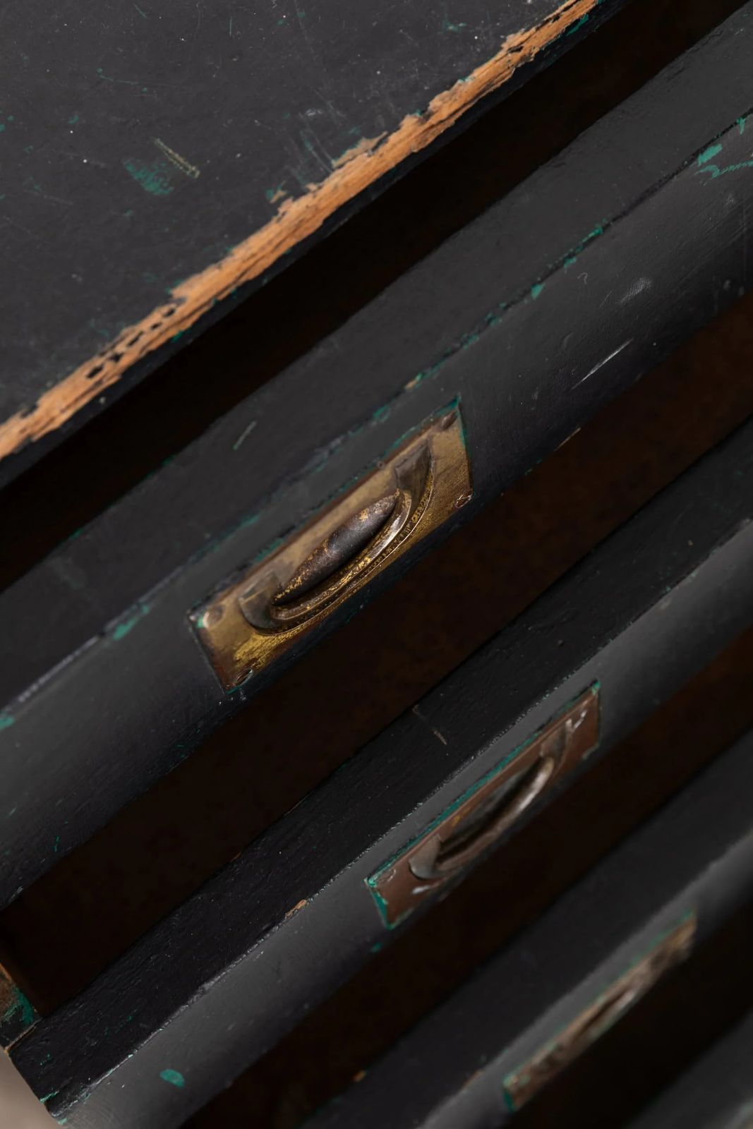 Black Painted Vintage Industrial 6 Drawer Unit photo for sale