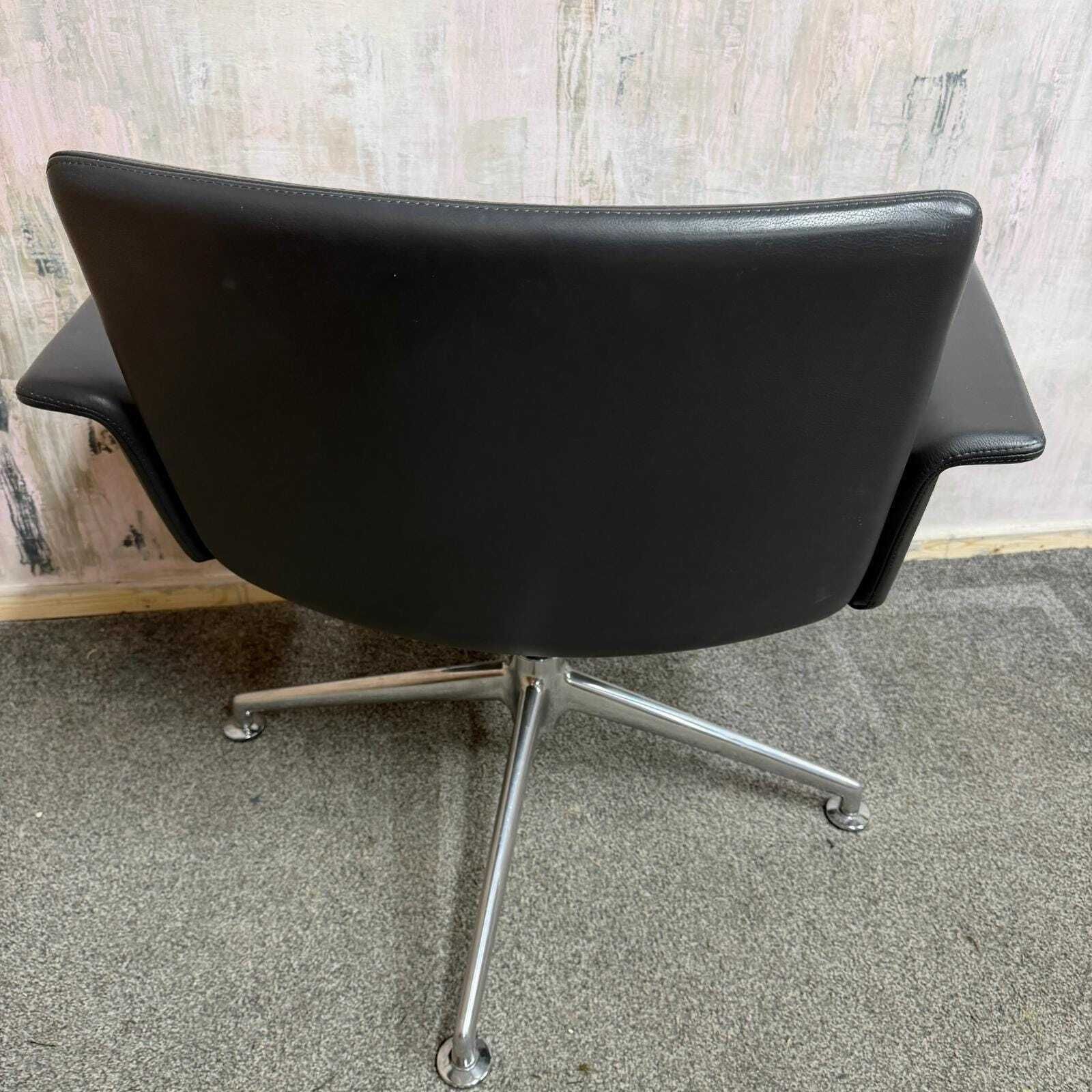 Brunner Model 6684 Office Conference Dining Chair Dark Grey On Chrome Star Base photo vinterior