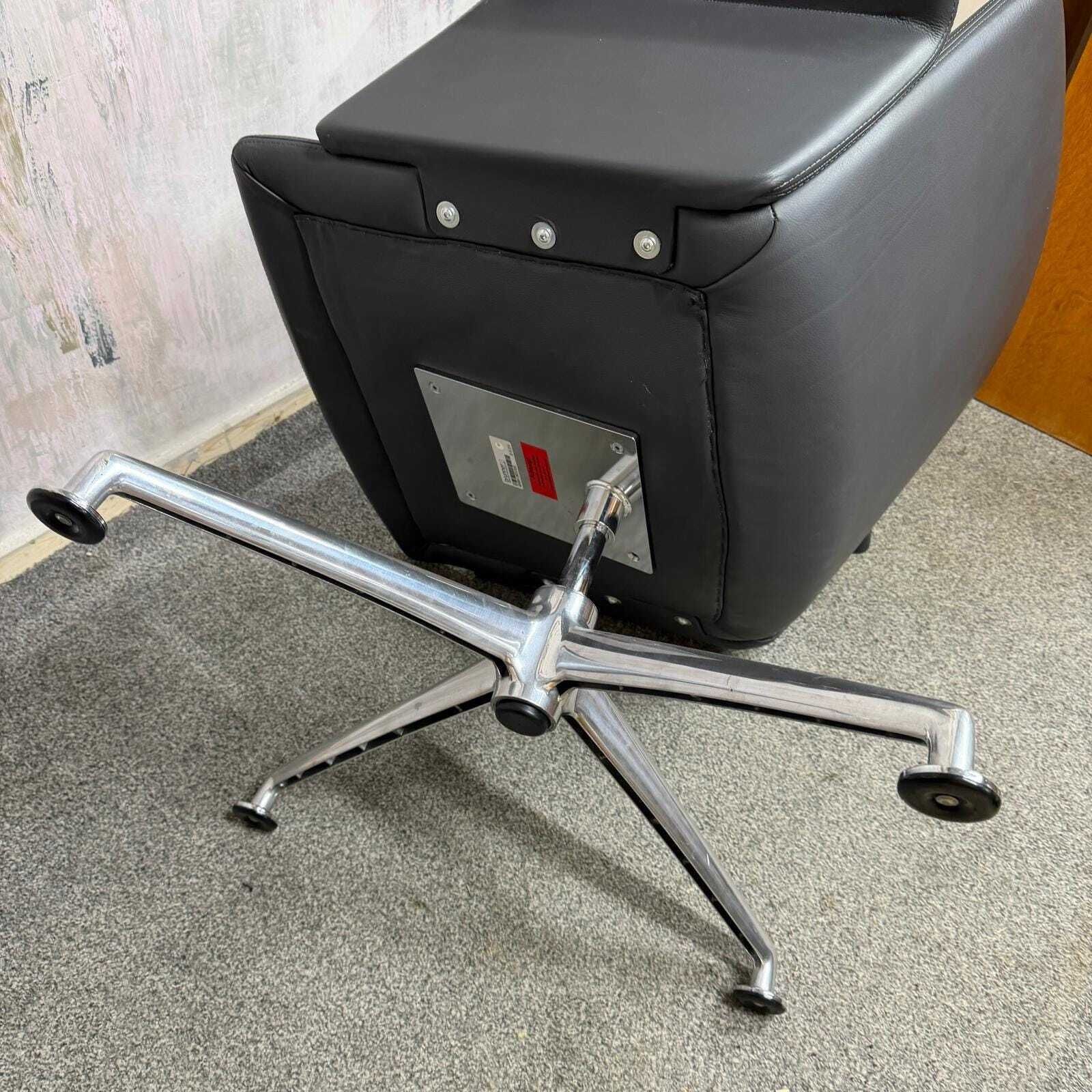 photo furniture Brunner Model 6684 Office Conference Dining Chair Dark Grey On Chrome Star Base