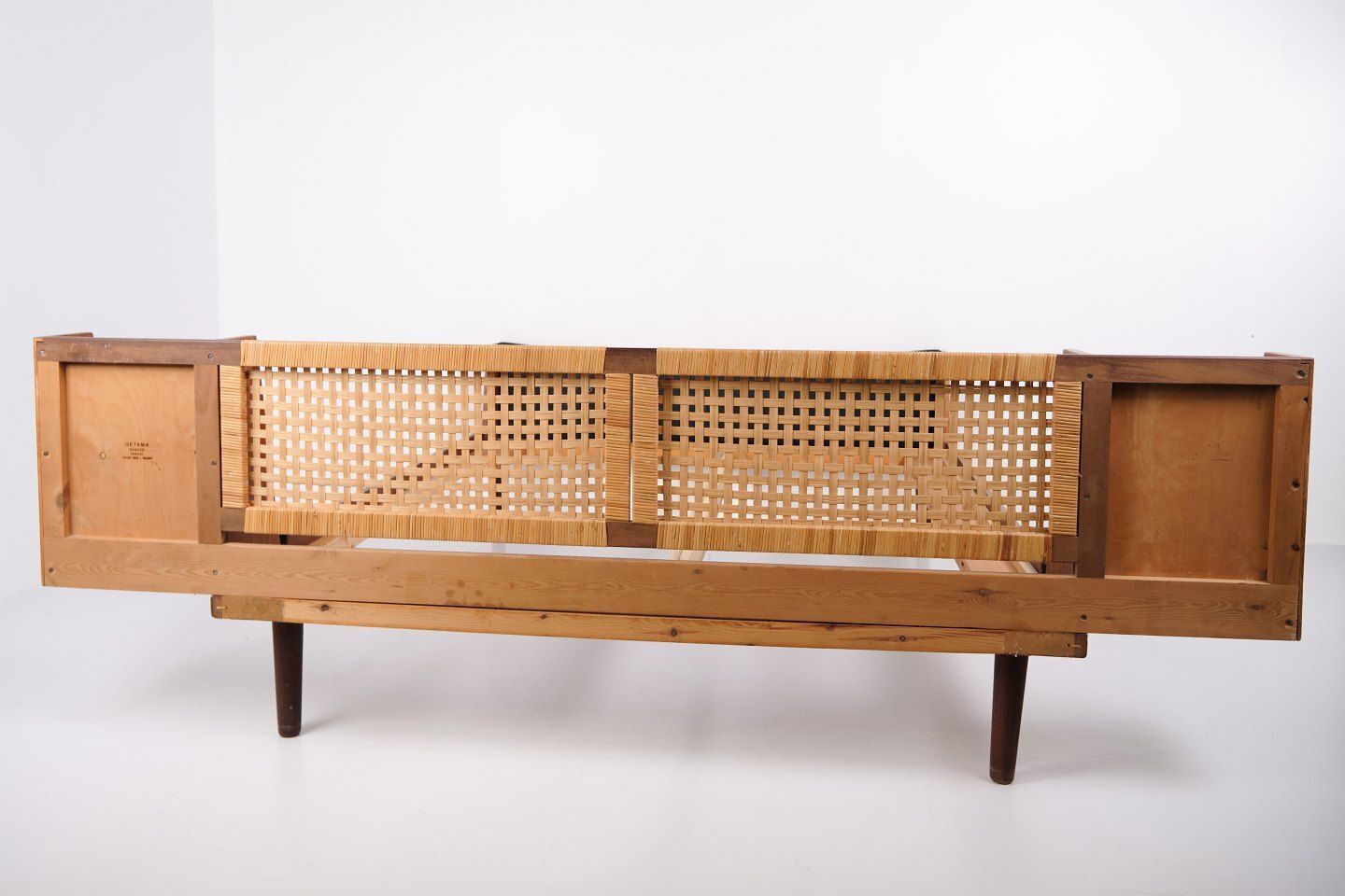 Hans J. Wegner Double Bed Model Ge 701 In Teak With Cane Weaving For Getama, 1950s photo Furniture