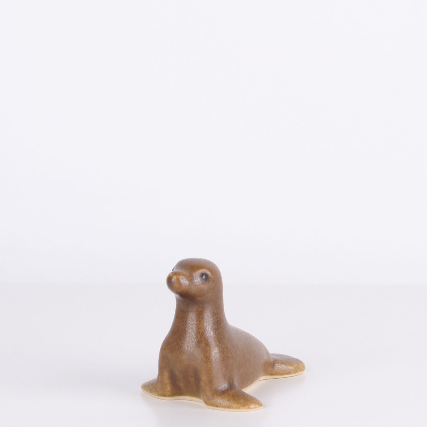 Seal Figure In Glazed Ceramic By Knud Basse, Danish Design, 1960s