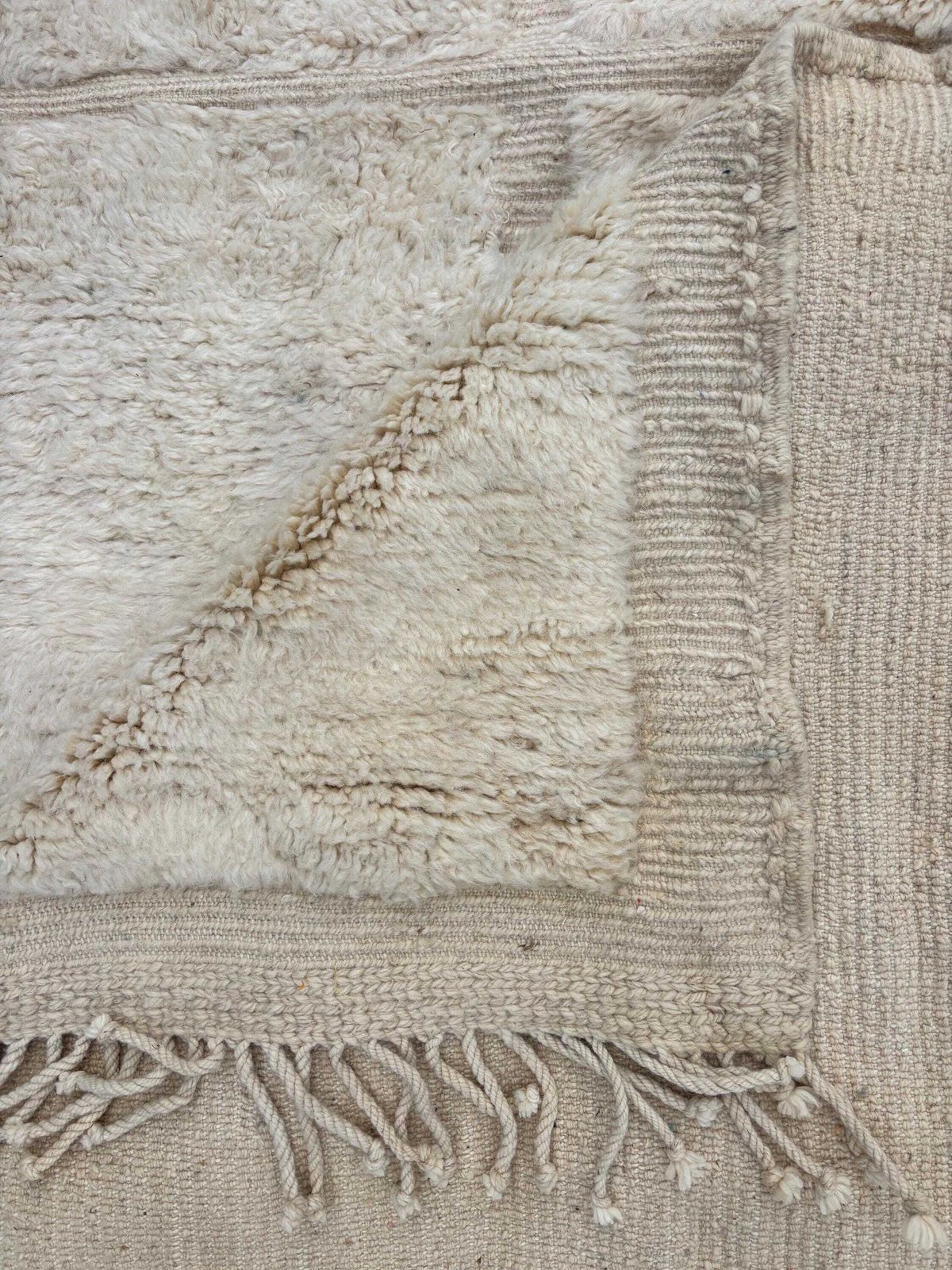 Extra Large Moroccan Mrirt Wool Rug 240x350 Cm– White Minimal Geometric Design – Luxury Berber Area Rug – Modern Boho Home Decor photo Textiles