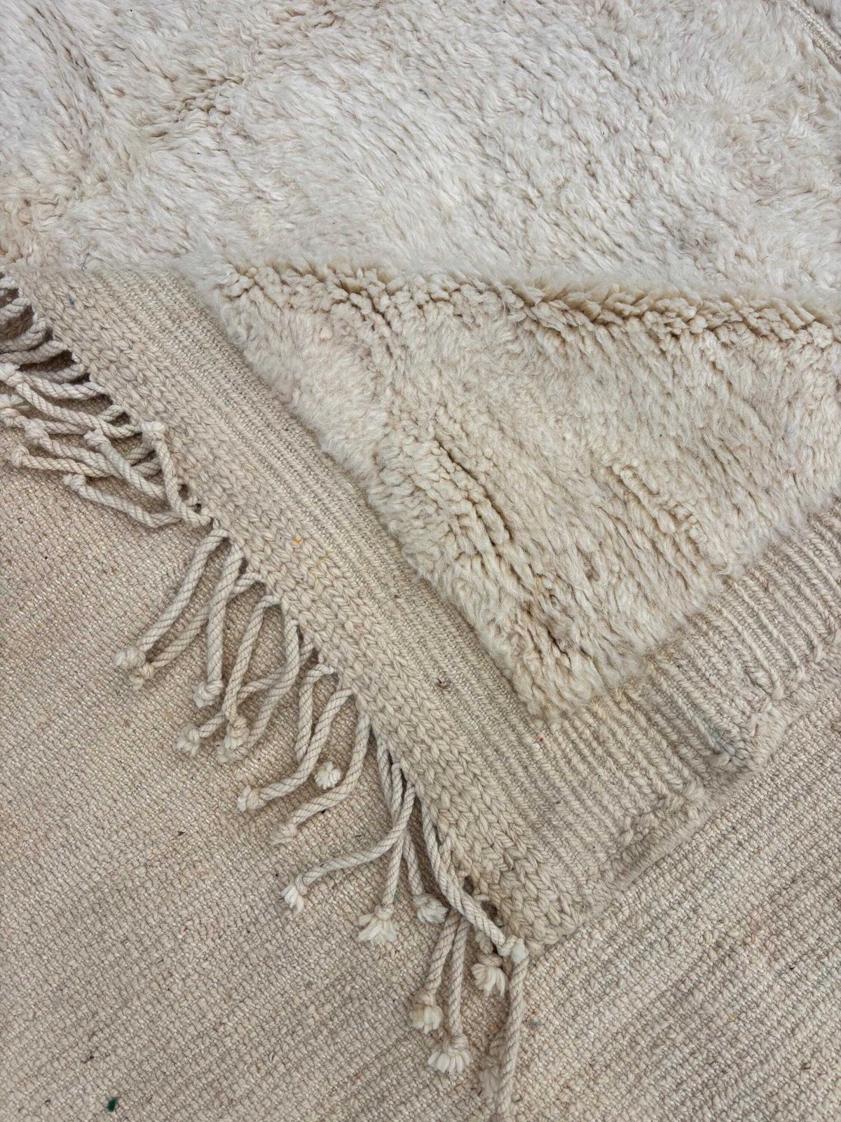 Extra Large Moroccan Mrirt Wool Rug 240x350 Cm– White Minimal Geometric Design – Luxury Berber Area Rug – Modern Boho Home Decor photo 1729.0