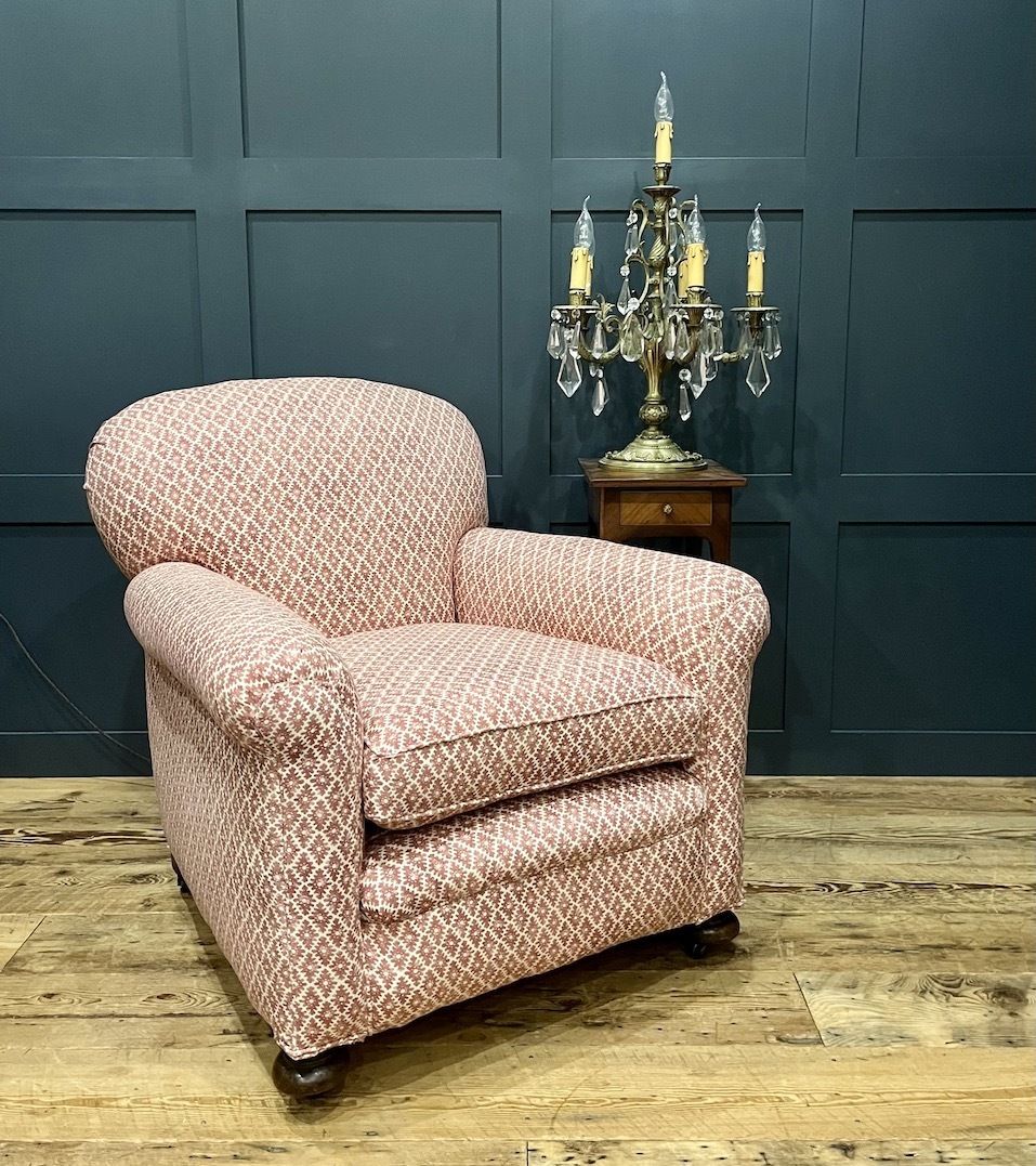 A Rare Pair Of Antique English Howard Style Salon Armchairs photo for sale