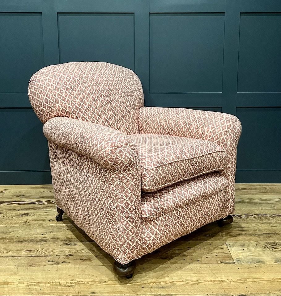 A Rare Pair Of Antique English Howard Style Salon Armchairs photo Furniture