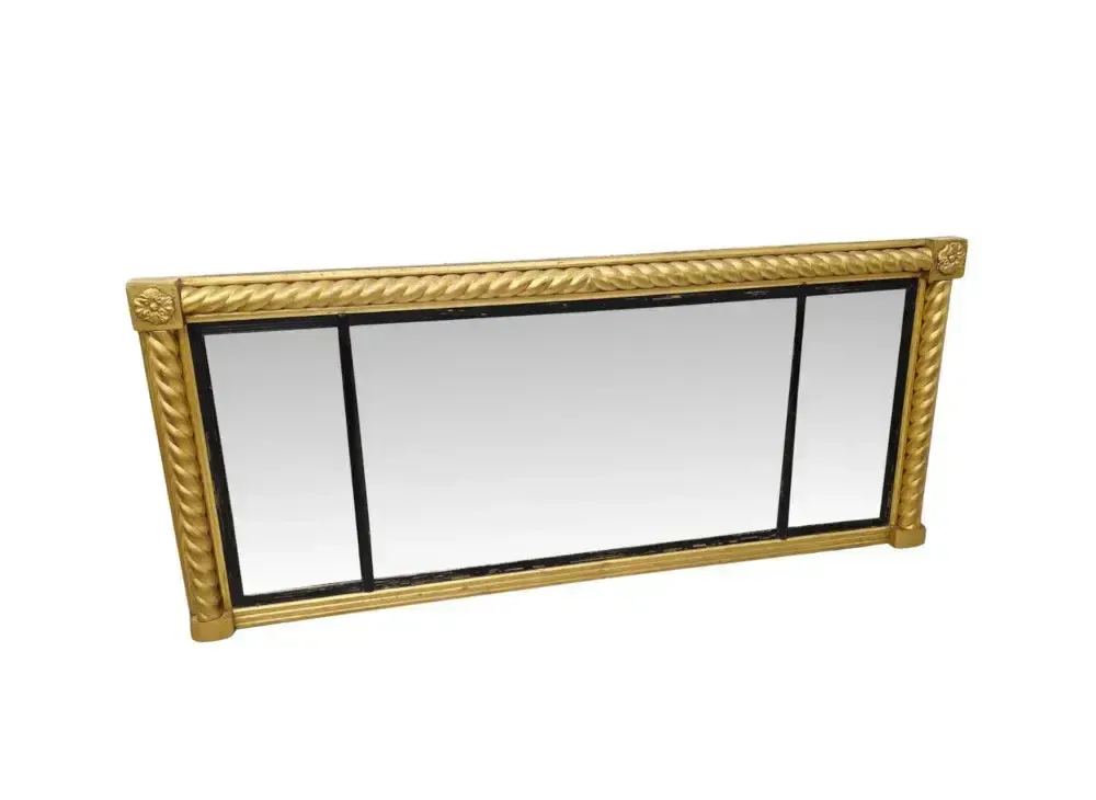 A Very Rare Early 19th Century Regency Compartmental Overmantel Mirror photo furniture