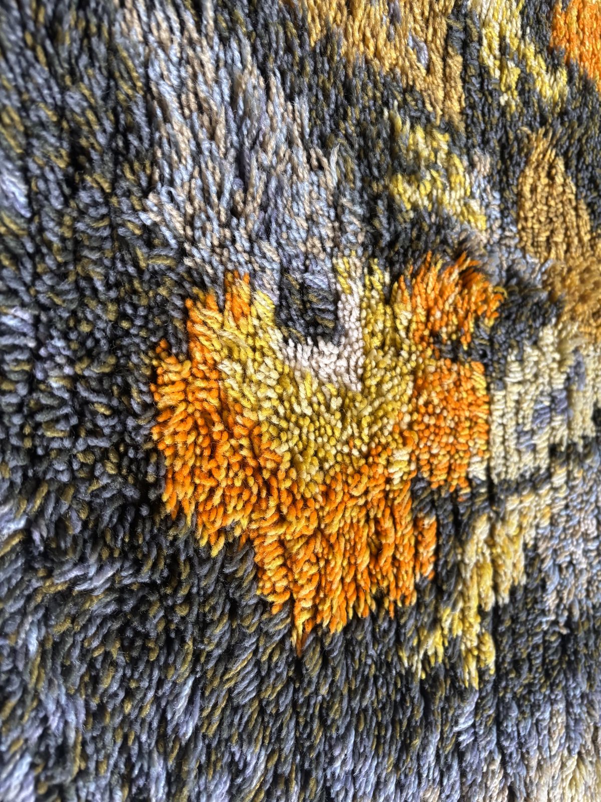 1964   Sjöberg 'Sienna' Rya Rug   Deep Pile Scandi Carpet   With Label   130 X 100 photo furniture