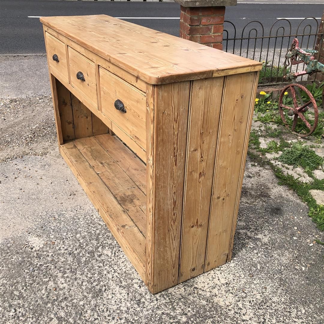 Antique Pine Pot Board Kitchen Dresser Base With Drawers Above 1900s photo buy