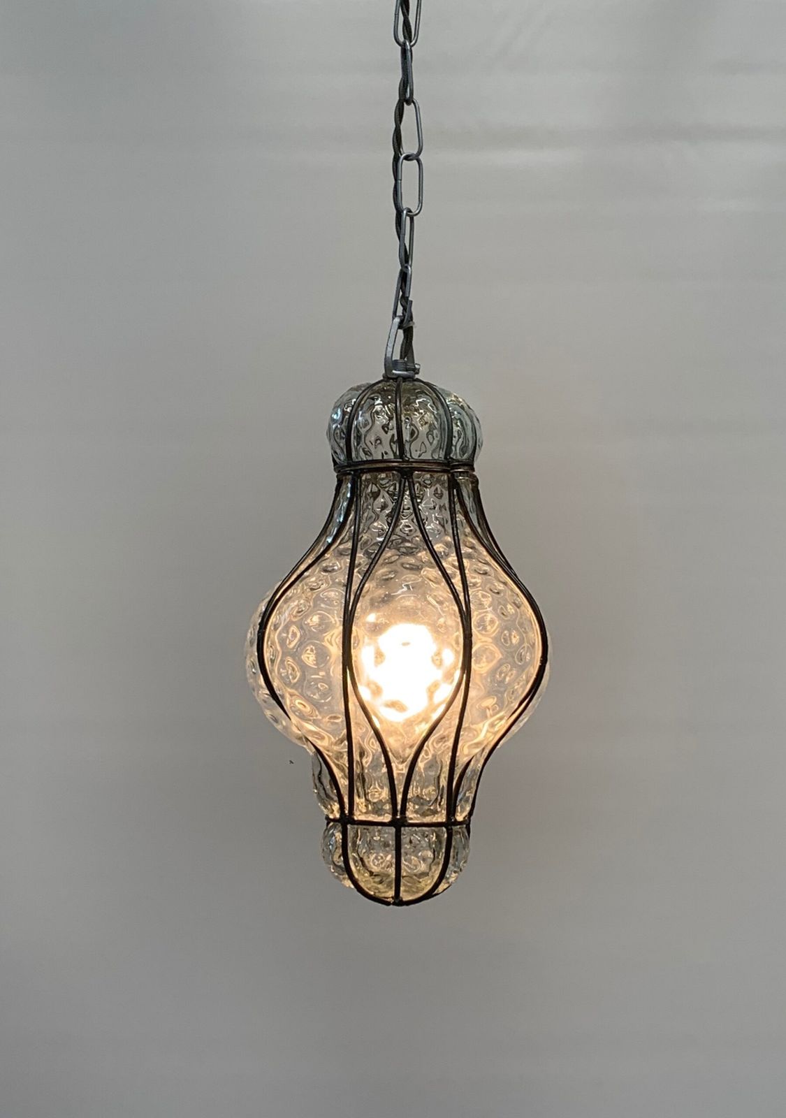 Murano Lantern Chandelier Made In Italy 1970. photo furniture