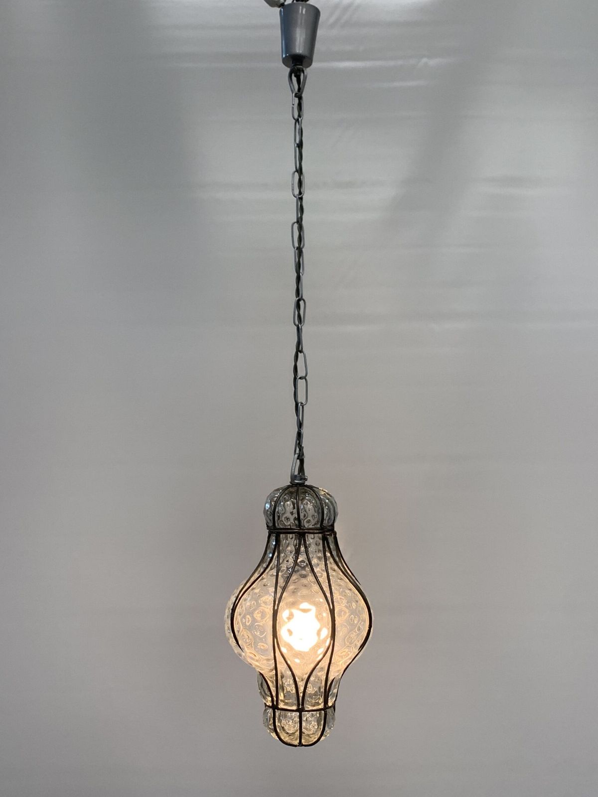 Murano Lantern Chandelier Made In Italy 1970. photo 349.0