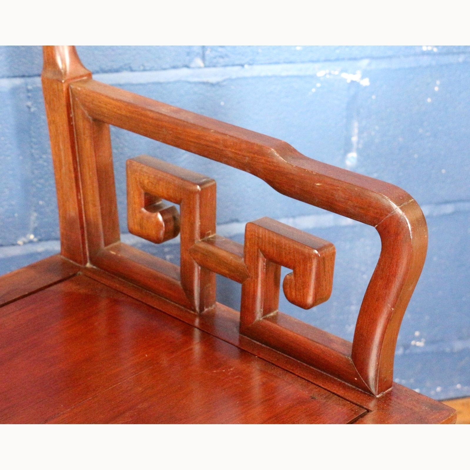 A C20th Carved Chinese Hardwood Open Arm Chair photo for sale