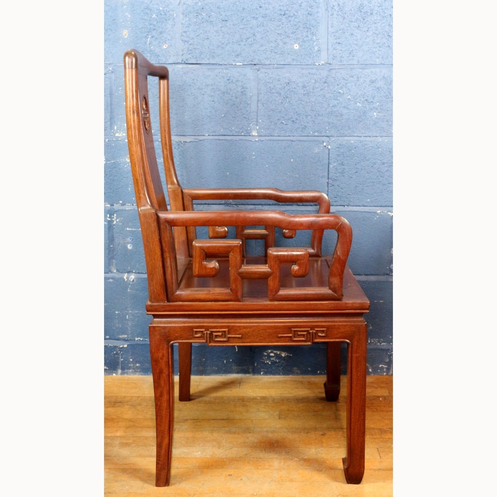 A C20th Carved Chinese Hardwood Open Arm Chair photo buy