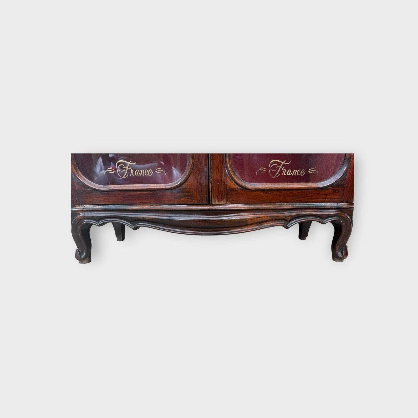 Stunning Antique 2 Door Rosewood 2 Door Glazed Bookcase With Later Lettering photo for sale