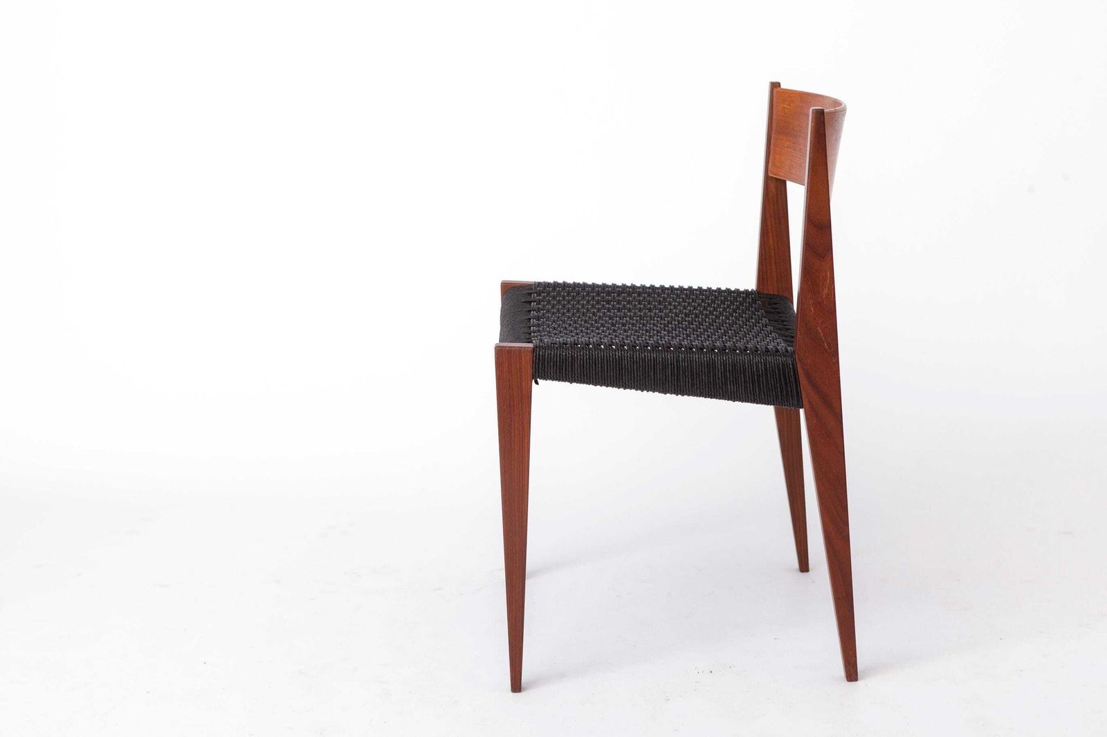 Vintage Poul Cadovius Chair “Pia” For Cado, Danish Teak Chair 1960s, Black Danish Cord Seat, Mid Century Modern photo vinterior