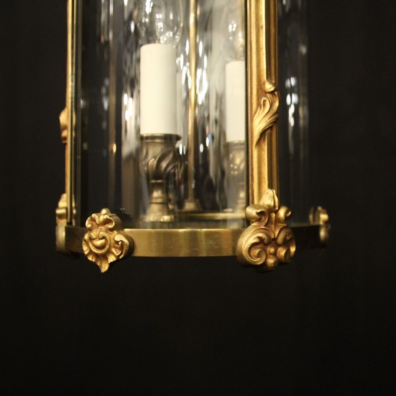 French Gilded Bronze Antique Hall Lantern photo vinterior