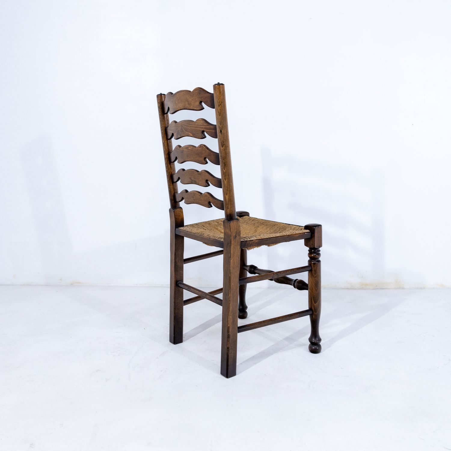Oak Refectory Table And Six Oak Rush Seated Chairs photo furniture