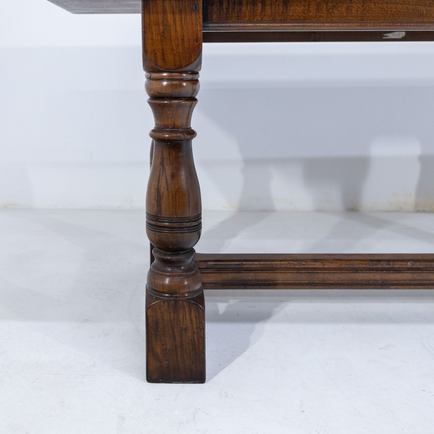 2494.0 Oak Refectory Table And Six Oak Rush Seated Chairs photo
