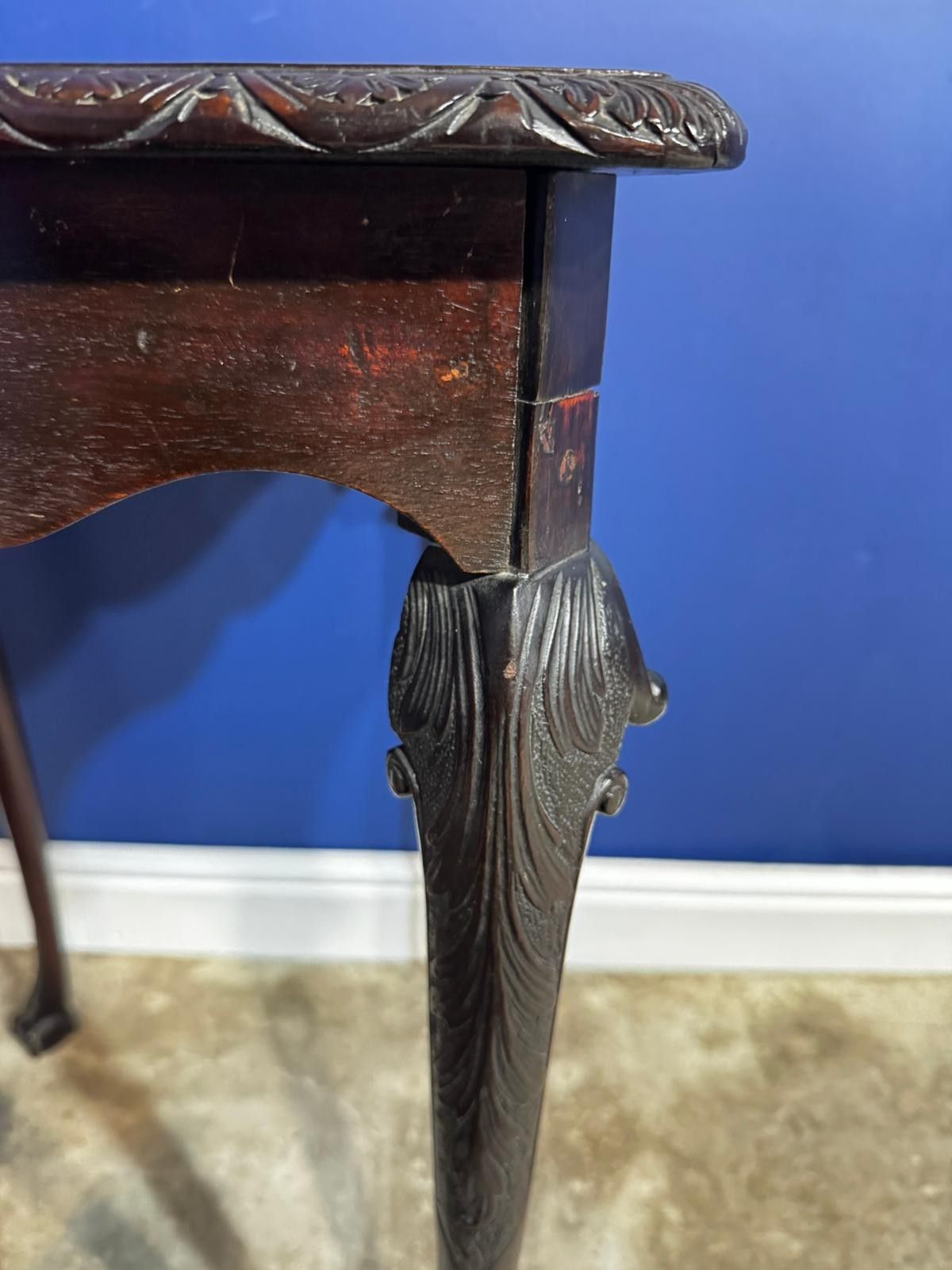Antique Edwardian Mahogany Two Tier Side Table End Wine Plant Stand Carved photo for sale