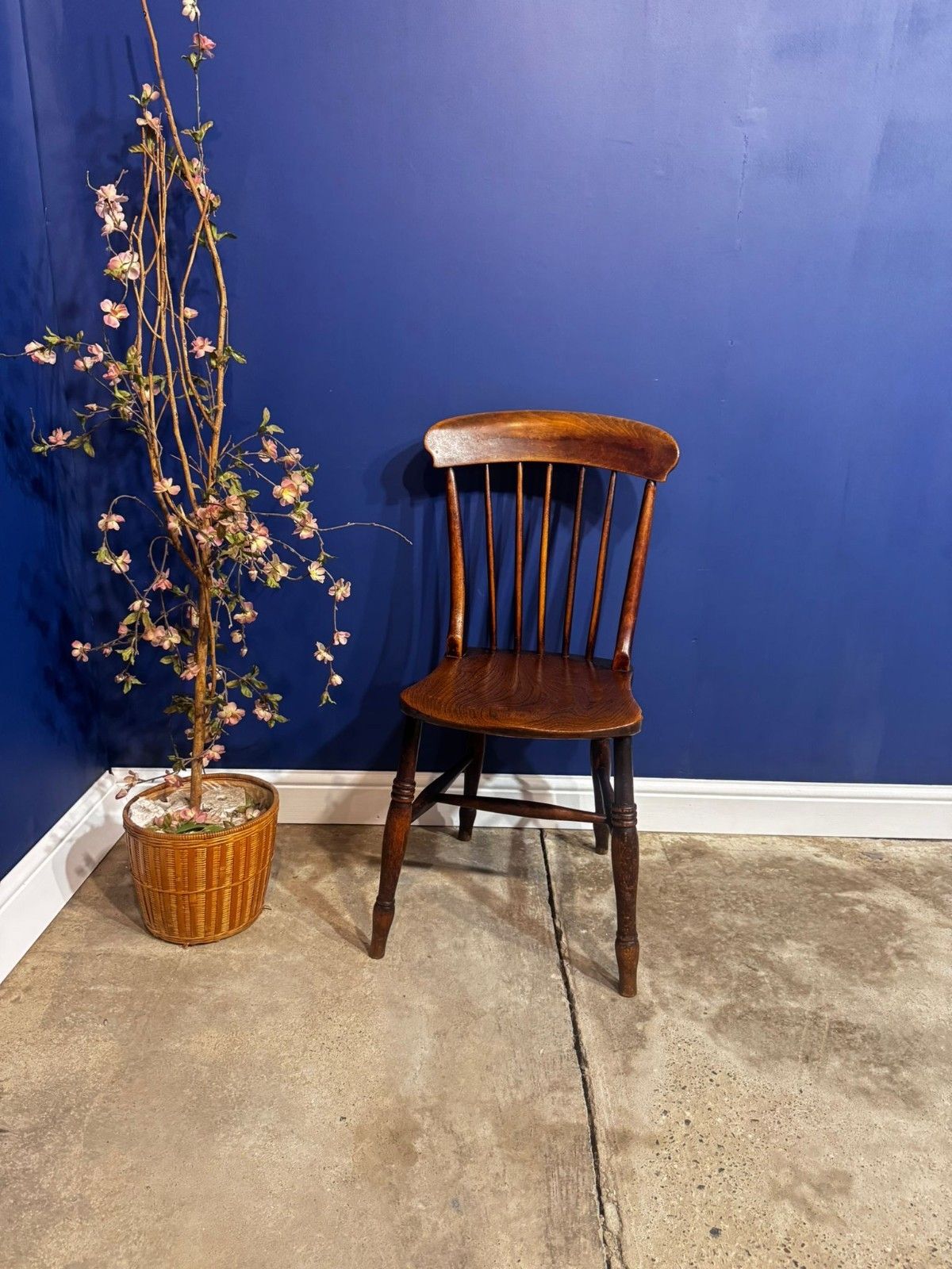 Antique Elm Chair Farmhouse Rustic Kitchen Dining Chair Victorian Bedroom