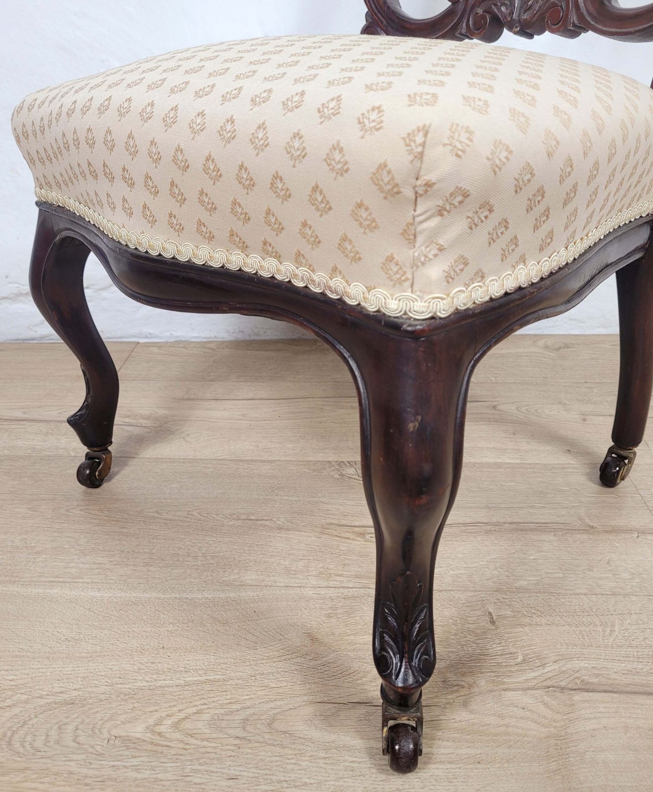 Victorian Nursing Chairs Carved Pierced Foliate Upholstery 19c photo furniture