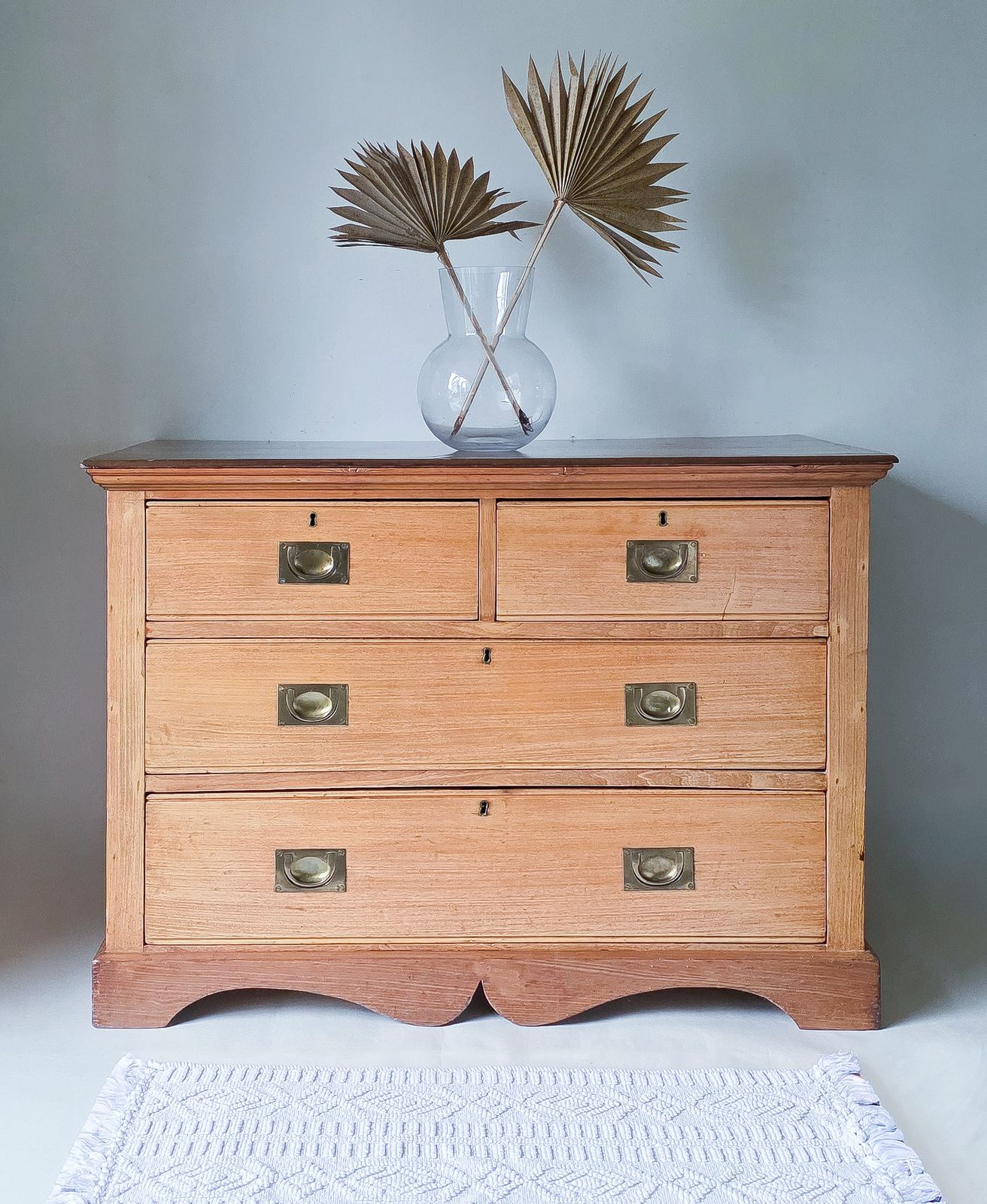 Antique Pine Merchants Chest Of Drawers