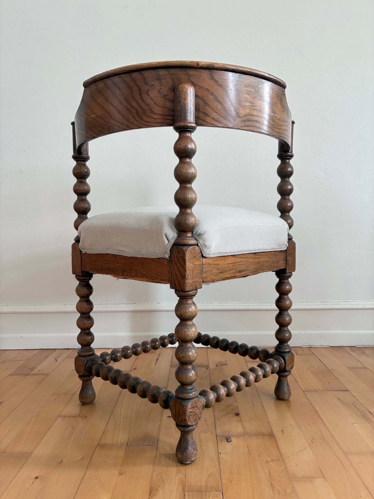 Furniture Pair Of Antique Edwardian Bobbin Corner Chairs, English 1900 photo