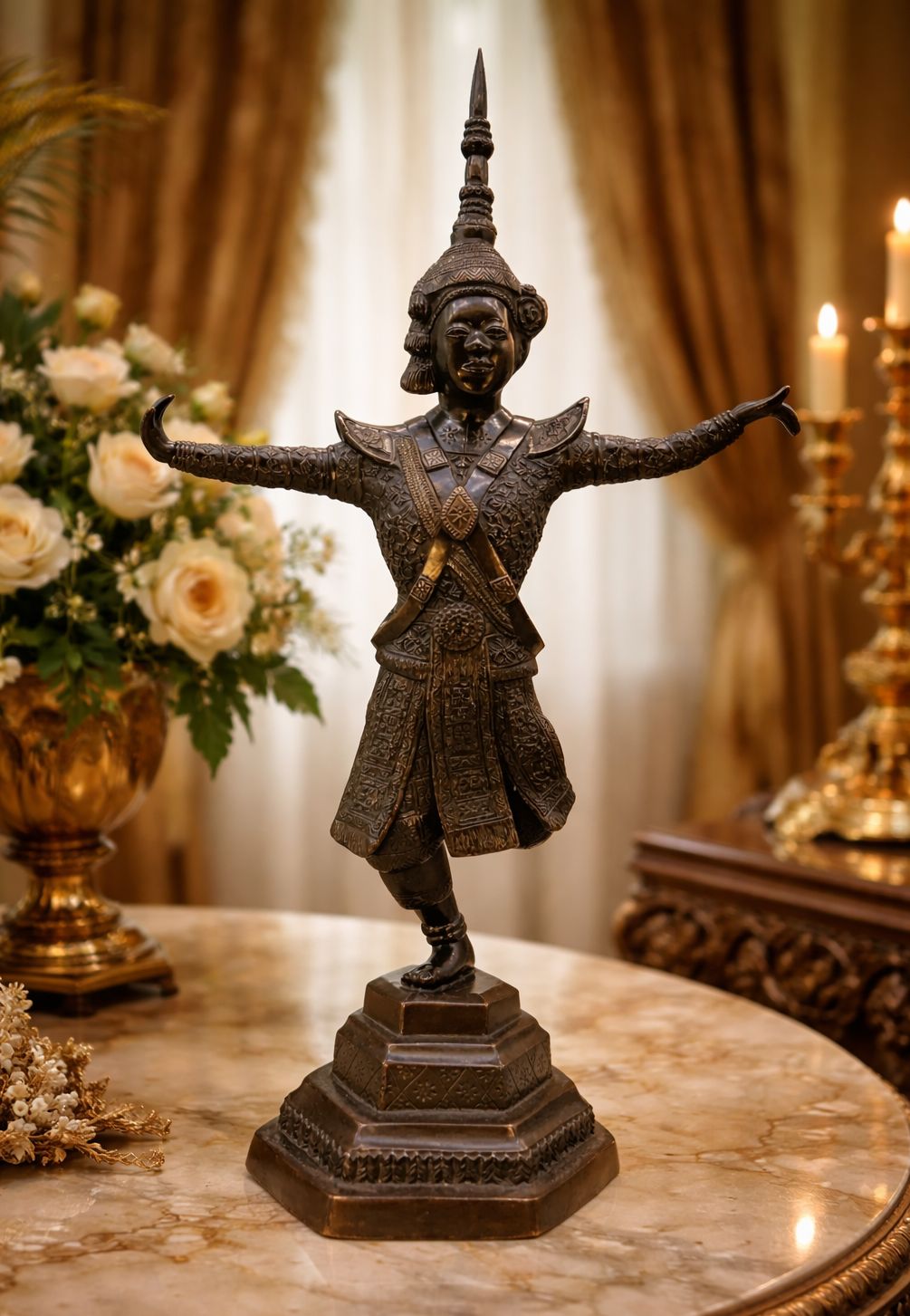 Large Bronze Sculpture Court Dancer Statue From The Applied Arts School Bien Hoa photo furniture
