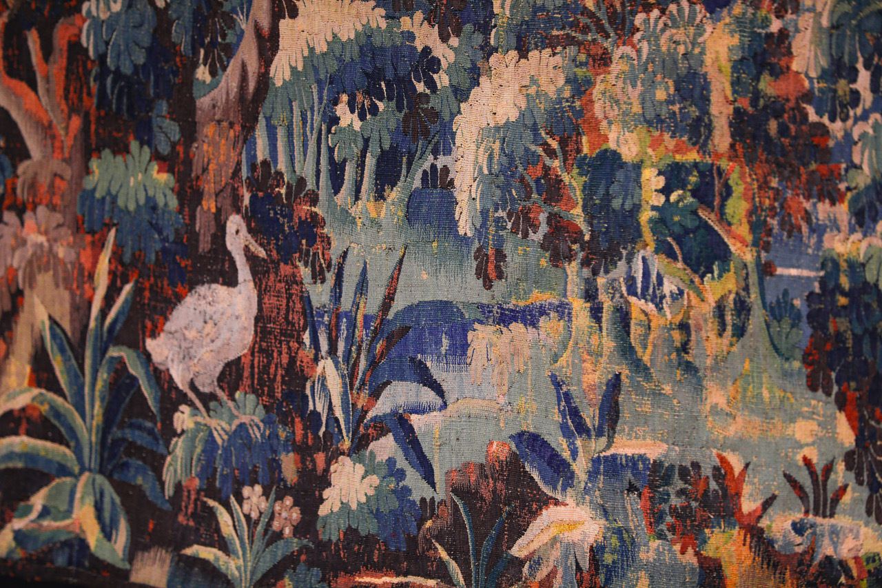 Flemish Verdure Tapestry In Wool And Silk. Late 17th Century. photo 7500.0