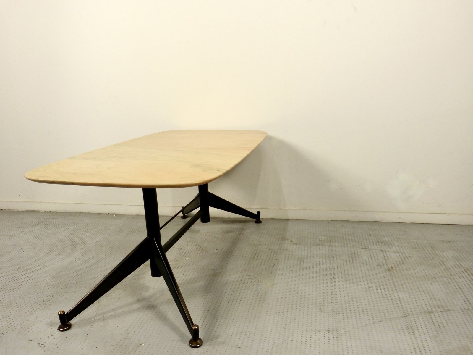 Midcentury Italian Steel And Marble Coffee Table. photo for sale
