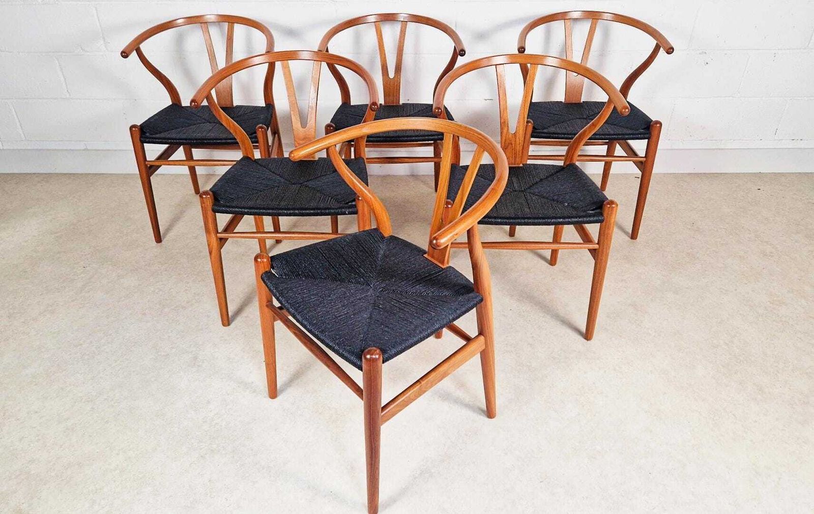 Set Of 6 Hans Wegner For Carl Hansen & Søn Model Ch 24 Wishbone Danish Dining Chairs Pg112 photo furniture