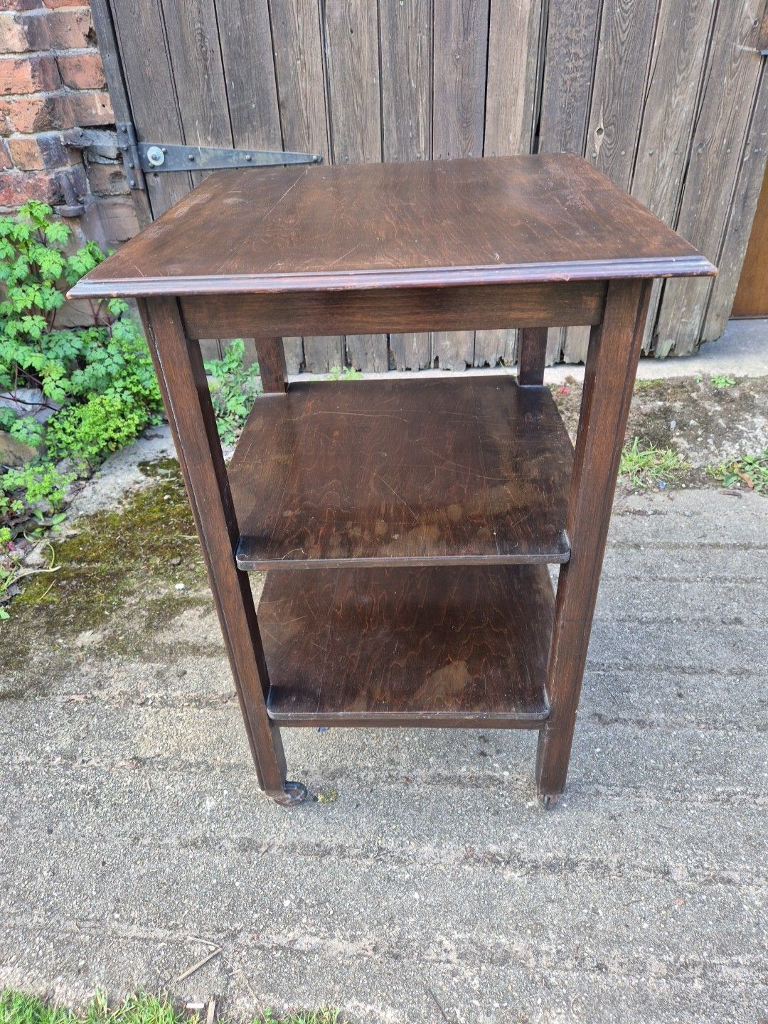 Vintage Oak 3 Tier Side Occasional Table / Trolley photo 55.0