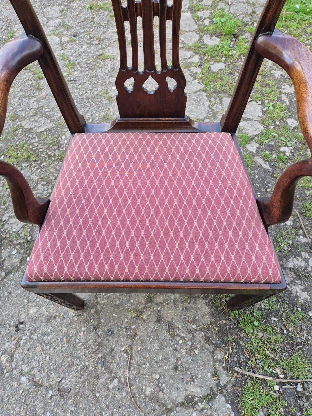 Furniture Hepplewhite Style Mahogany Elbow/Arm Chair,Wheatsheaf Carved Splat. photo