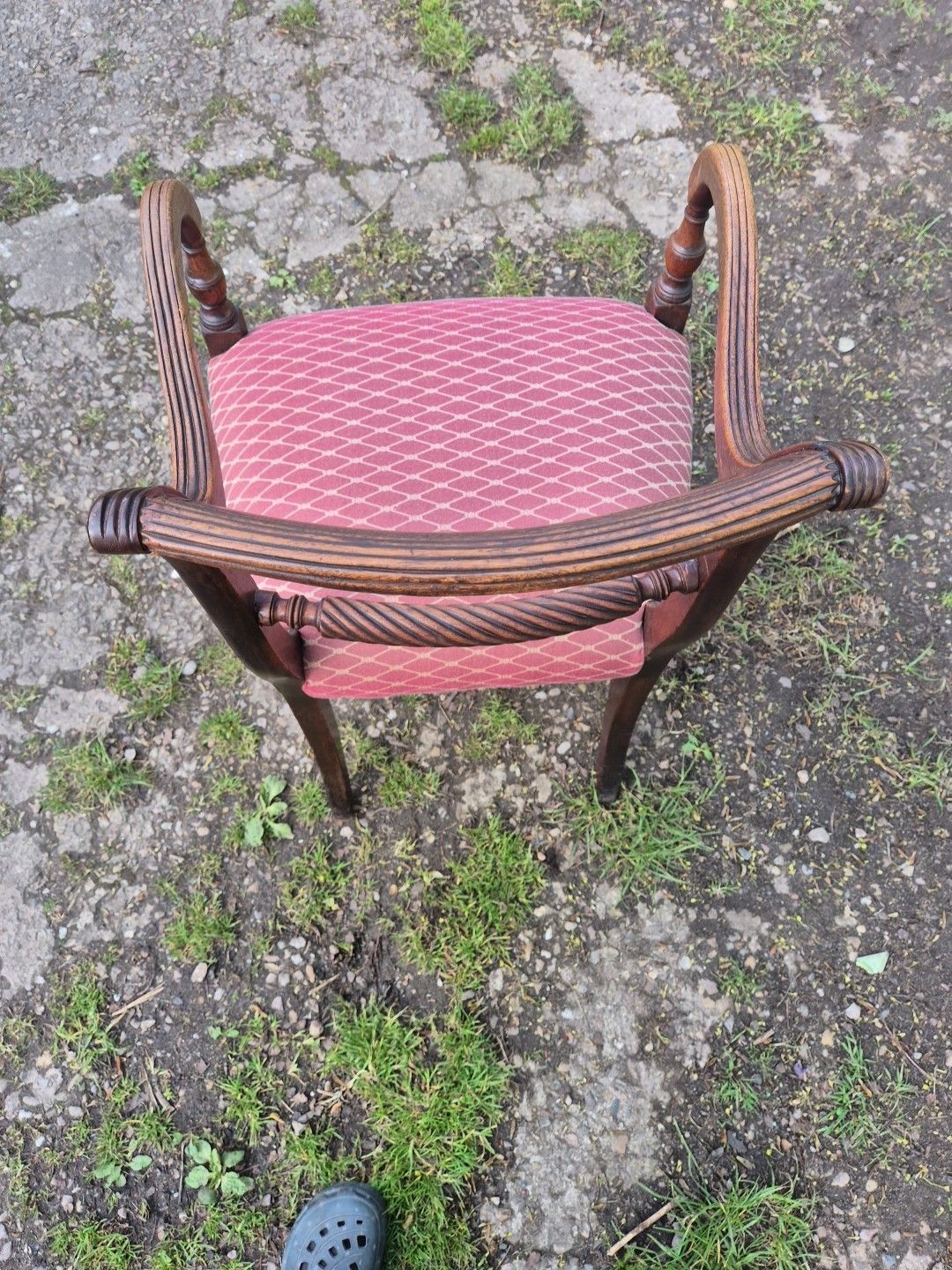 72.0 Oak Elbow Chair With Rope Twist Back, Regency, Open Arm Chair photo