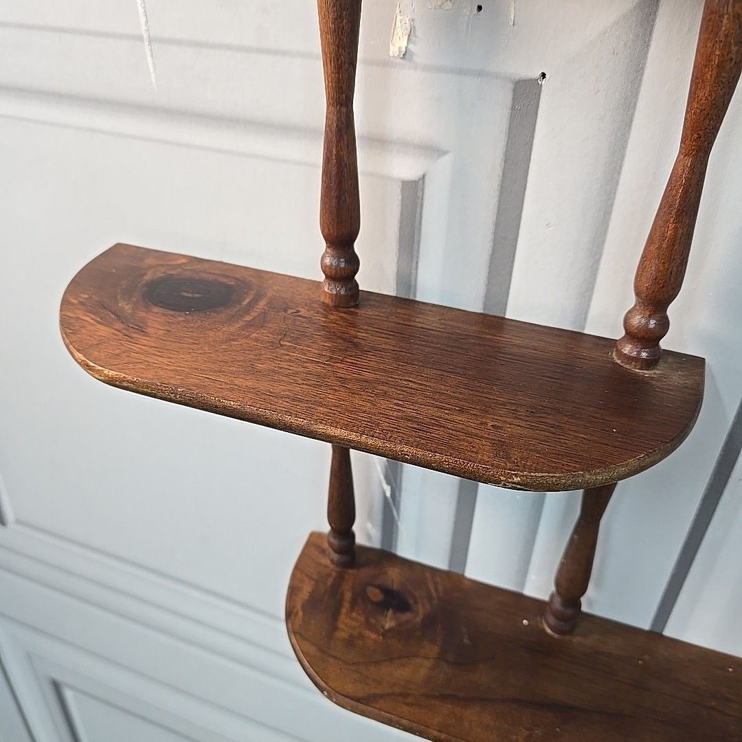 Vintage French Wall Shelf Wooden Shelf Shelving Unit Turned Farmhouse Rustic photo 70.0