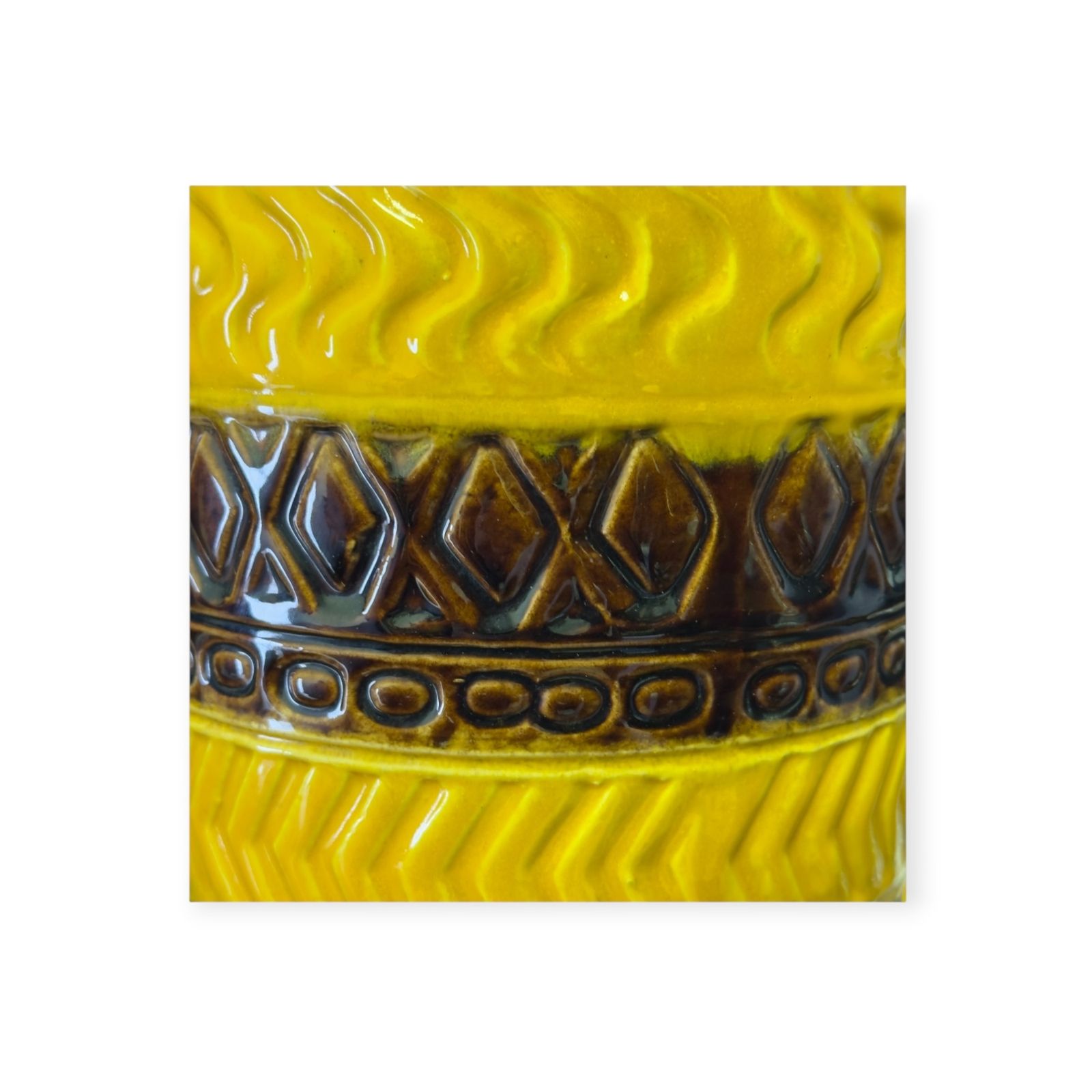 135.0 West German Pottery Vase, Bay Keramik, Model 9245, Amber & Brown, C.1960s photo