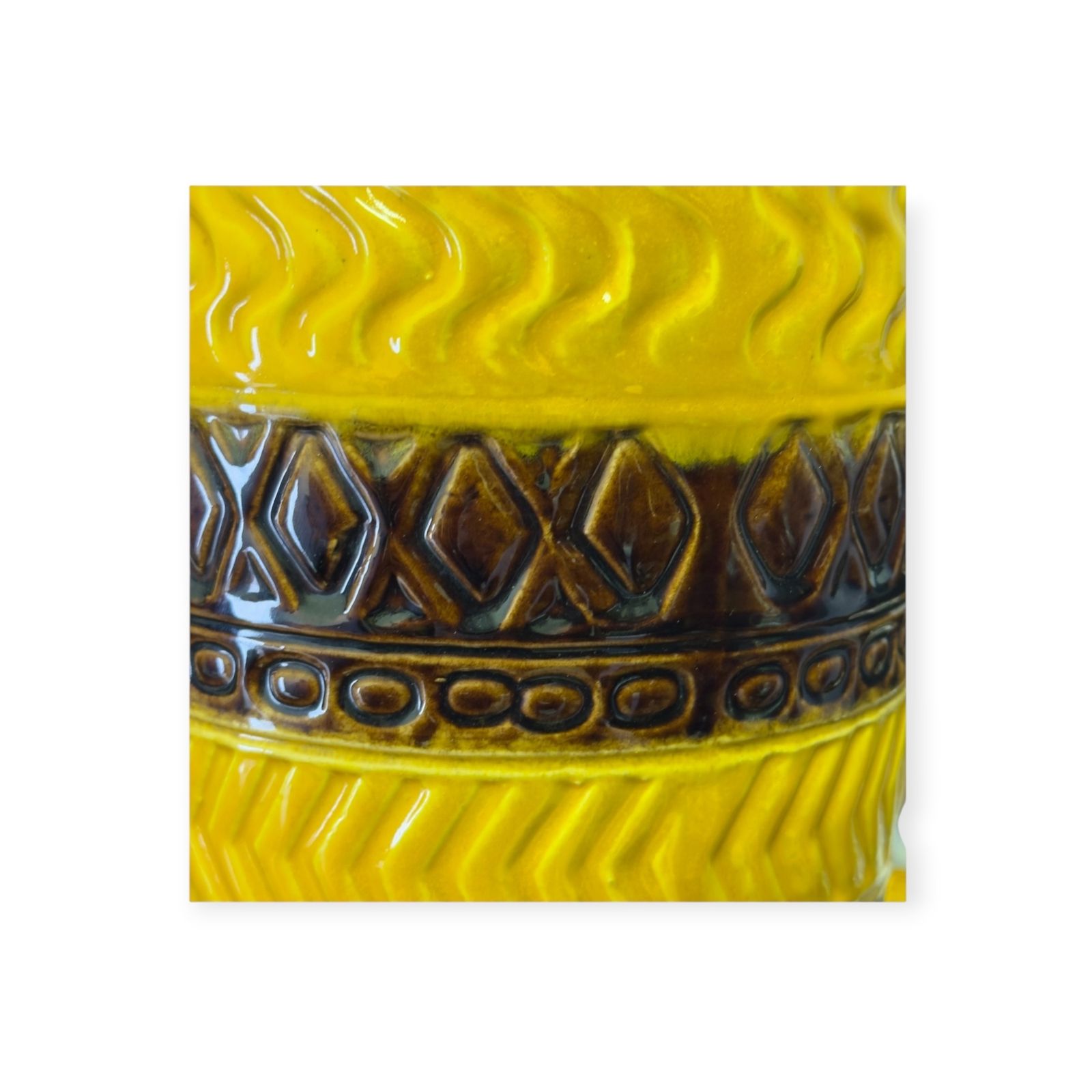 photo vinterior West German Pottery Vase, Bay Keramik, Model 9245, Amber & Brown, C.1960s