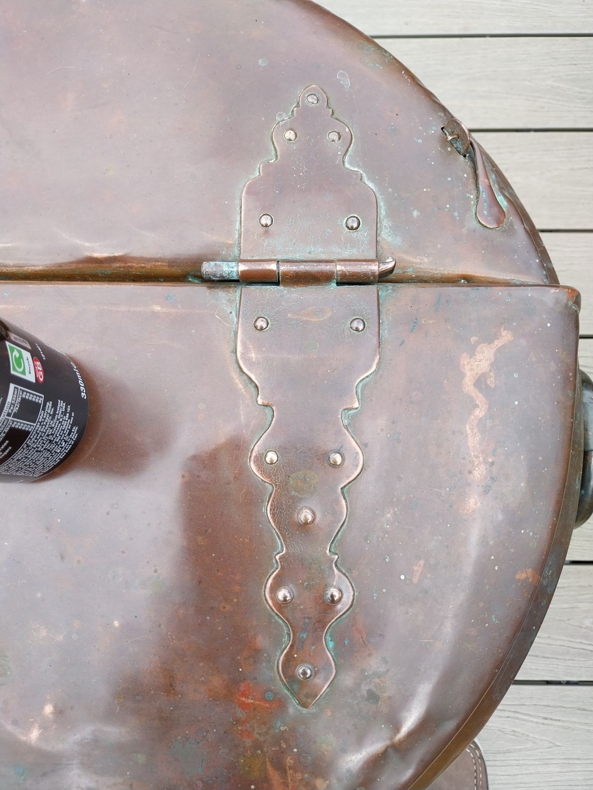 Antique Copper Log Bin Huge French Copper 19th Century Water Carrier Log Box. photo Home Fixtures