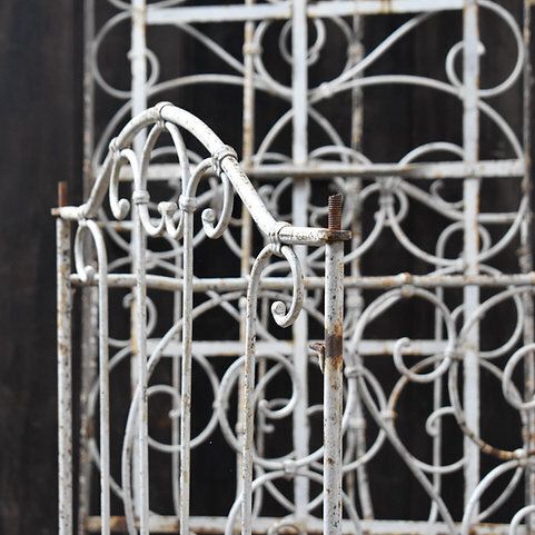 395.0 Antique 19th Century French Wrought Iron Folding Day Bed Childs's Cot Bench Pair photo