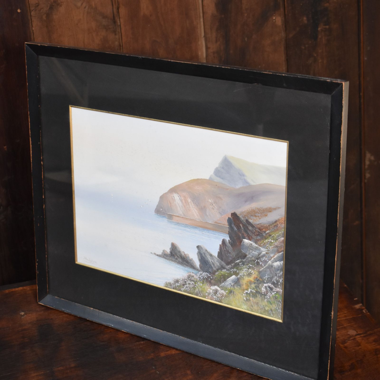 Antique Reginald Daniel Sherrin J Whiteley Seacape Watercolour Painting photo Art