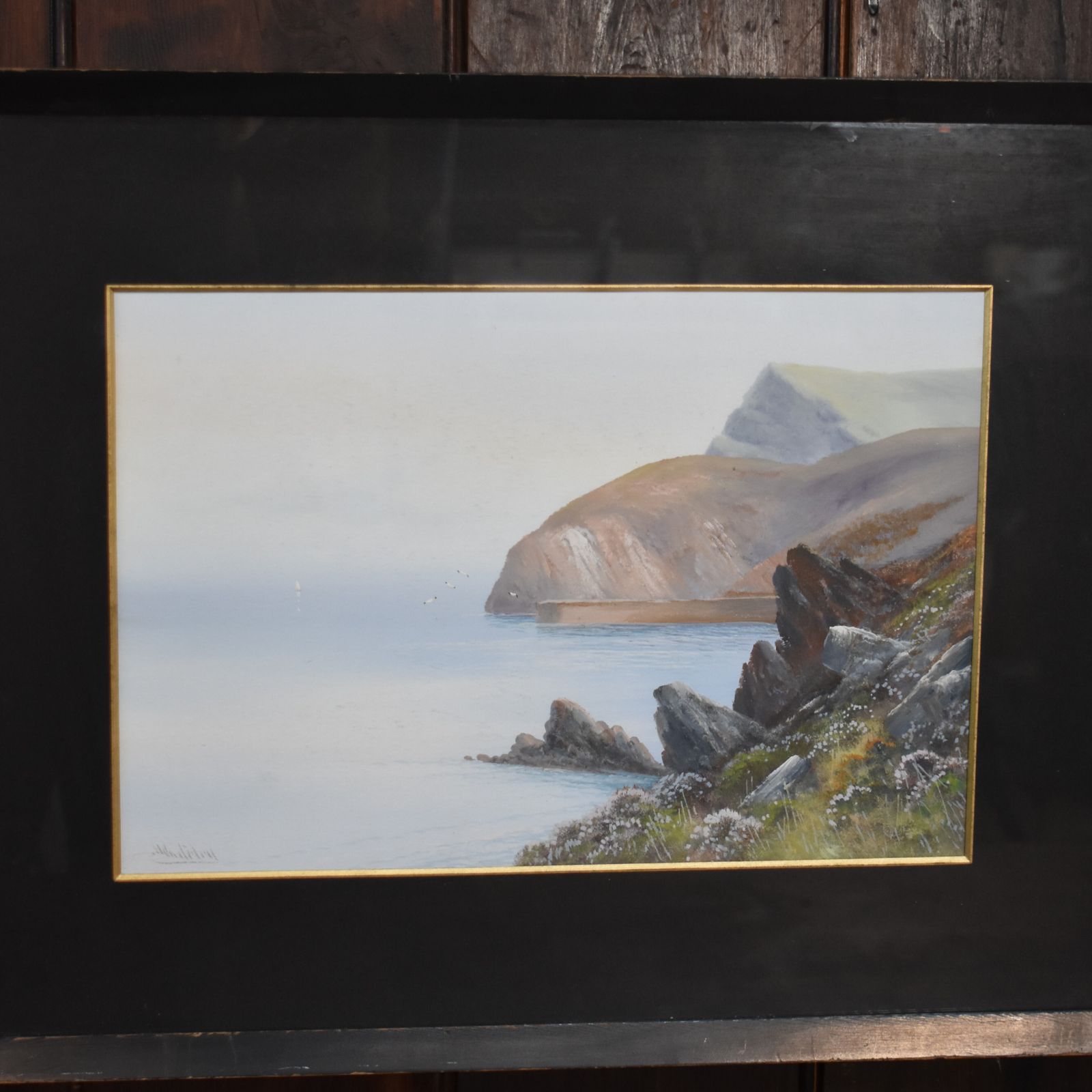 Antique Reginald Daniel Sherrin J Whiteley Seacape Watercolour Painting photo 175.0