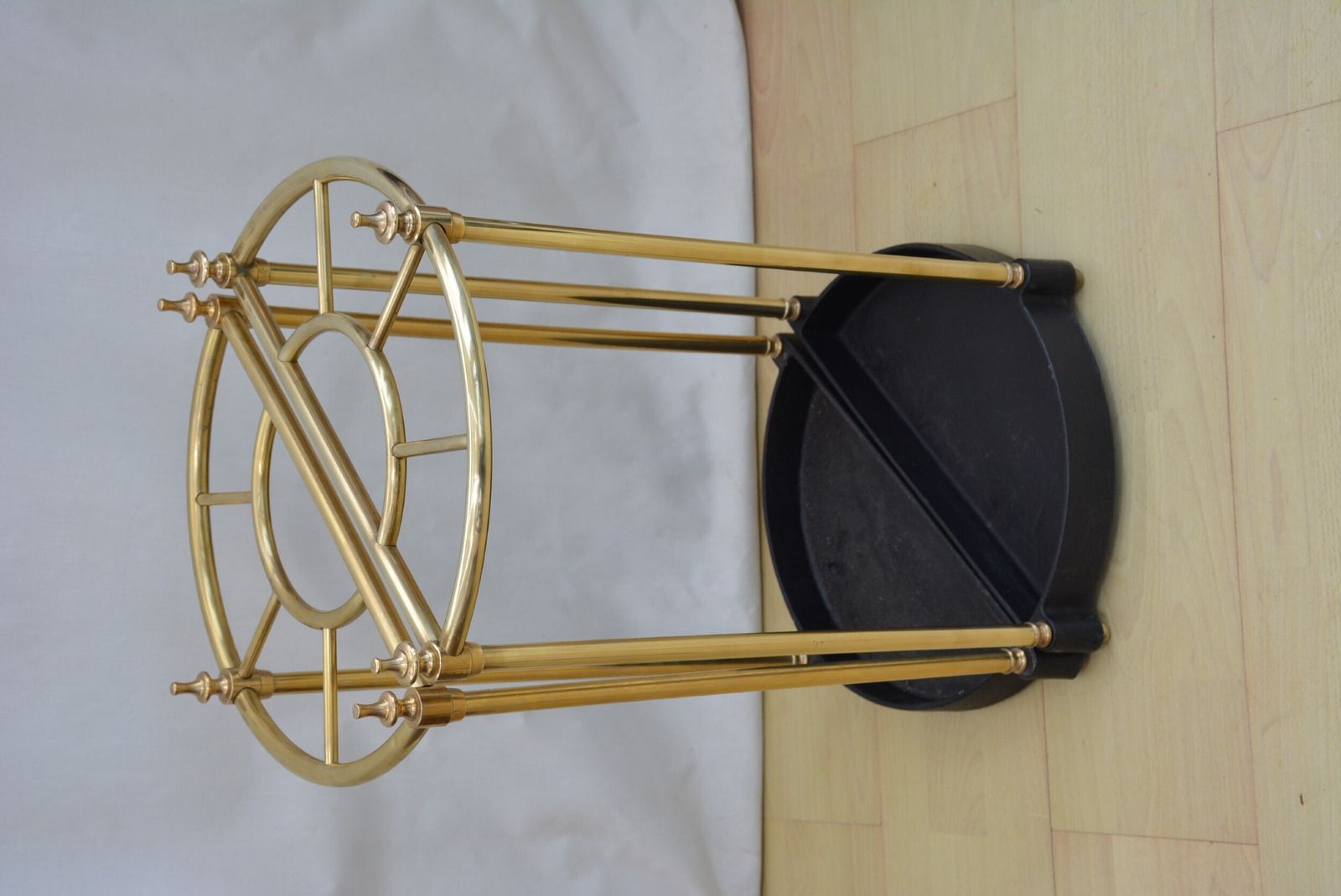 Pair Of Early 20th Century Brass Umbrella Stands, Demi Lune Design photo furniture