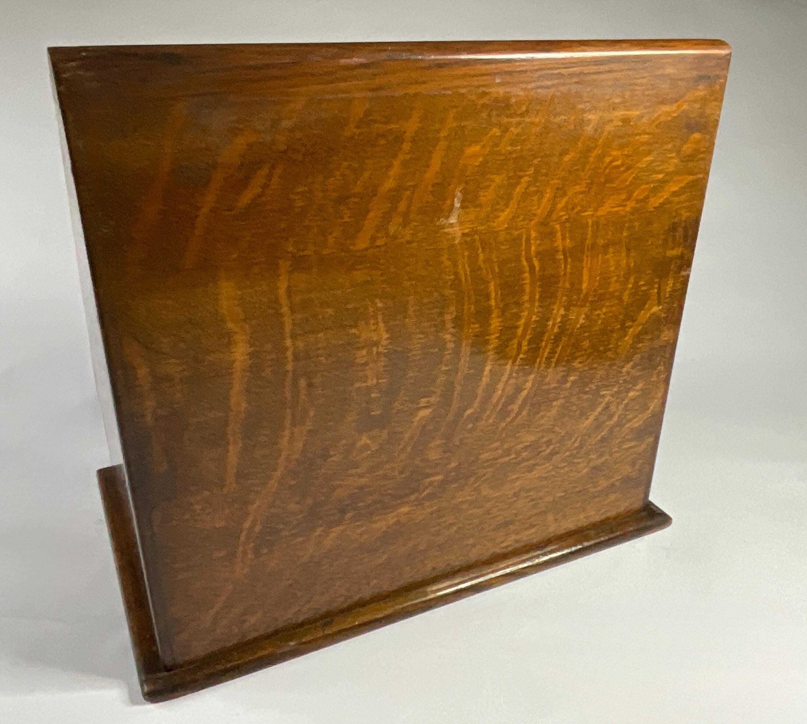 Furniture Antique Edwardian Golden Oak Tambour Stationery Cabinet – C. 1900 photo