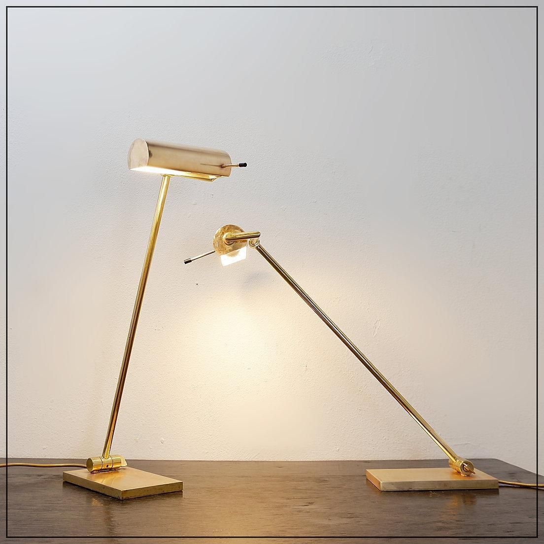 1332.0 Pair Of Vintage Brass Articulated Desk Lamps   Stéphane Davidts, Belgium photo