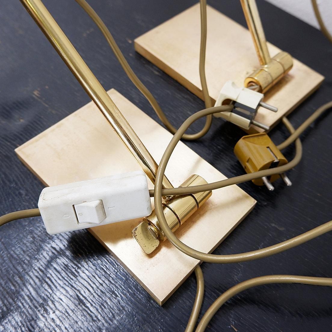 photo vinterior Pair Of Vintage Brass Articulated Desk Lamps   Stéphane Davidts, Belgium