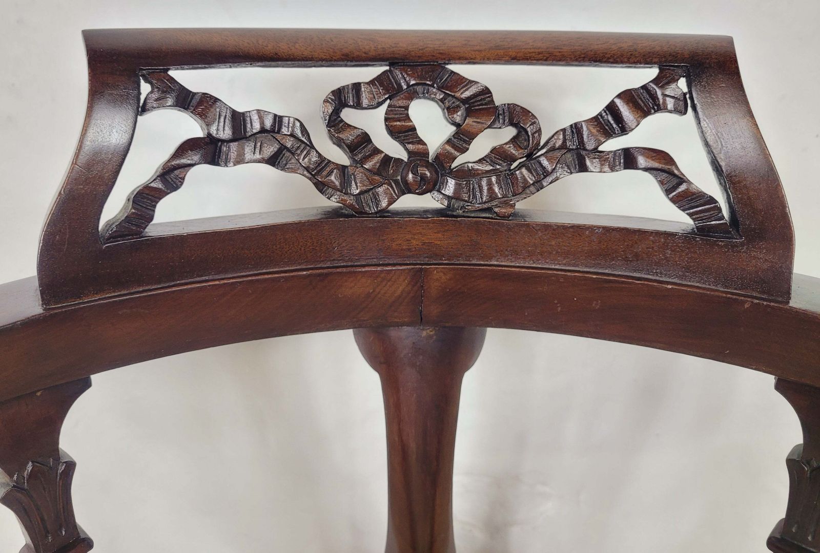Edwardian Corner Chair Carved Ribbon Crest Floral Slat English photo 210.0