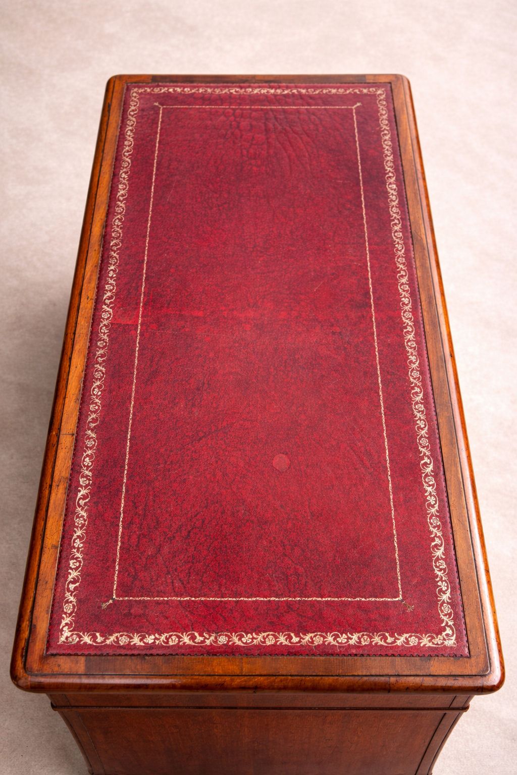 Late Victorian Mahogany Pedestal Desk With Original Leather Top photo for sale