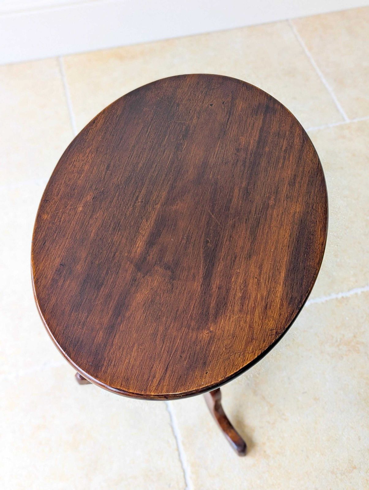 Antique Georgian Mahogany Oval Tilt Top Tripod Wine Table C.1820 photo for sale